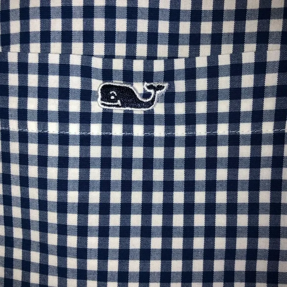 Vineyard Vines Classic Fit  Tucker Shirt Men’s Large Blue Bay Gingham Whale - Picture 5 of 9